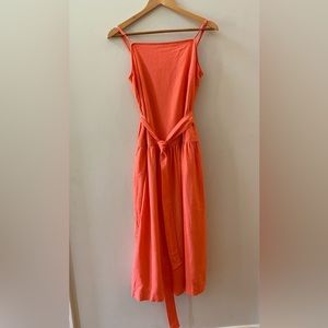 Gap Coral Sleeveless Tie Waist Linen Blend, EUC Size Small